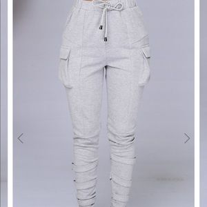 Fashion nova black jogger sweatpants with buckles